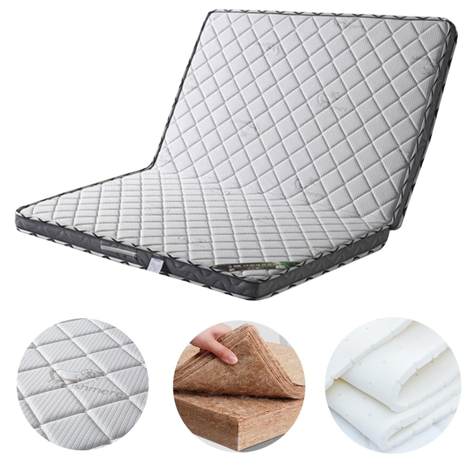 LZTENRETO LZTENRETO Firm Coconut Palm Mattress Organic Coconut Coir Mattress Quiet Coir Mattress Pad Thick Coir Mattress 6cm 9cm 11cm Spine Friendly (White-B,California King 6cm)