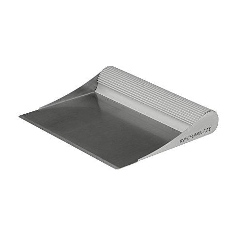 Rachael Ray Rachael Ray Tools and Gadgets Stainless Steel Pastry Scraper / Bench Scrape / Kitchen Tool for Baking and Cooking / Dishwasher Safe, Sea Salt Gray, 6x5x1in