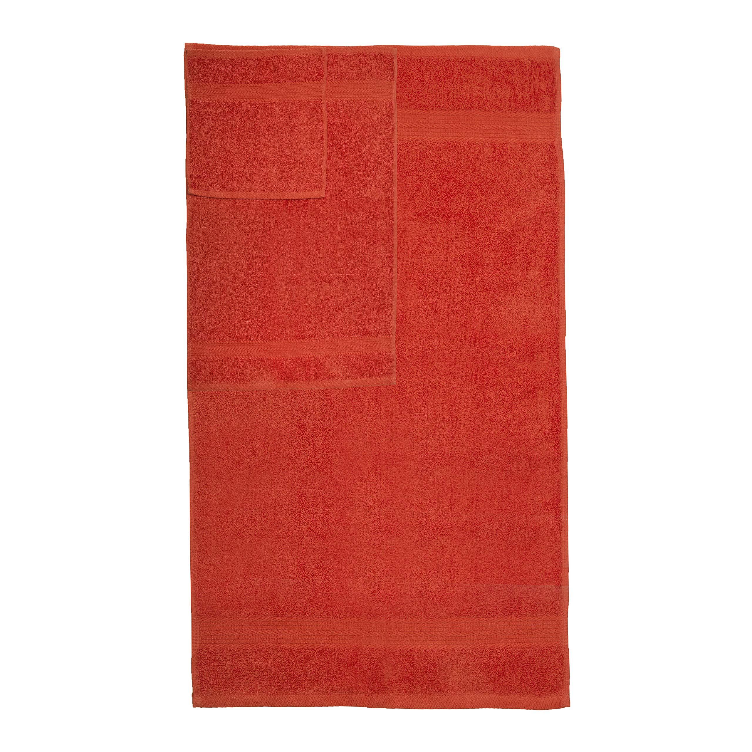 Ample Decor Ample Decor 100% Cotton Luxury 6 Piece Towels Set, 2 Bath Towels, 2 Hand Towels, 2 Wash Cloths for Bathroom - Orange Towel Sets