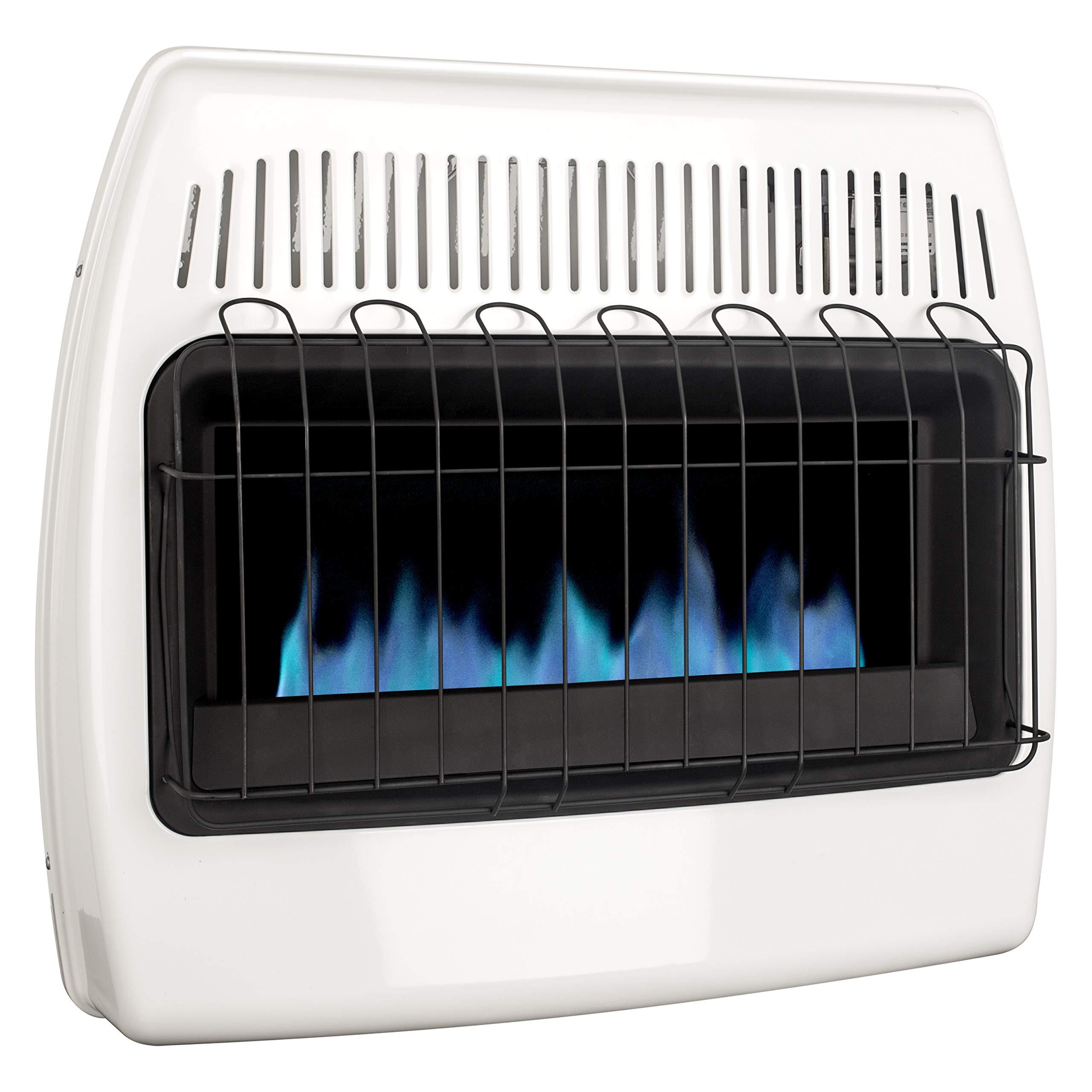 Dyna-Glo Dyna-Glo 30,000 BTU Liquid Propane Blue Flame Vent Free Wall Heater, White & Vent-Free Wall Heat Fan