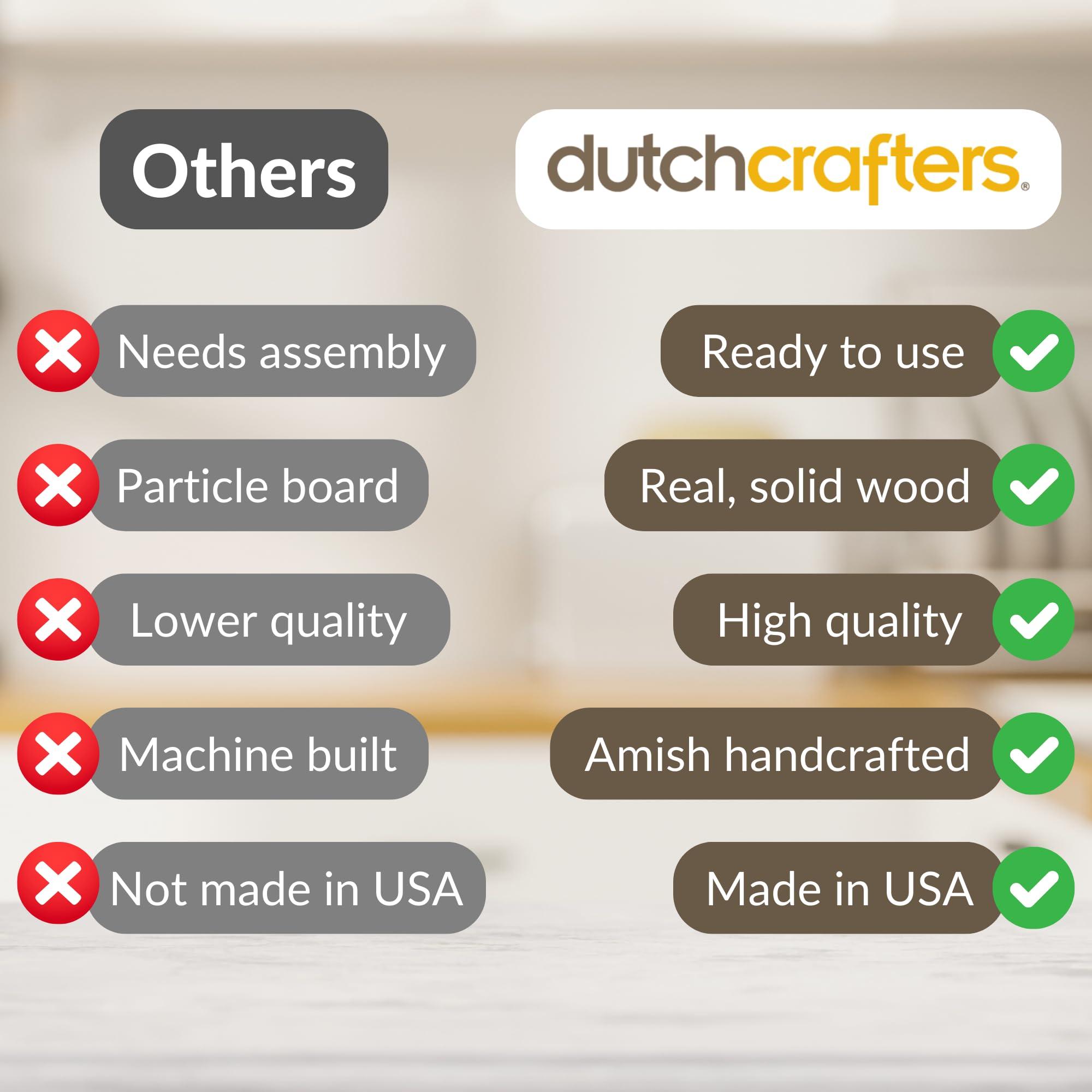 DutchCrafters DutchCrafters Amish USA Made Solid Wood Countertop Bread Box, Bread Holder for Kitchen Counter, Large Bread Box for Kitchen Countertop (Oak - Chestnut)