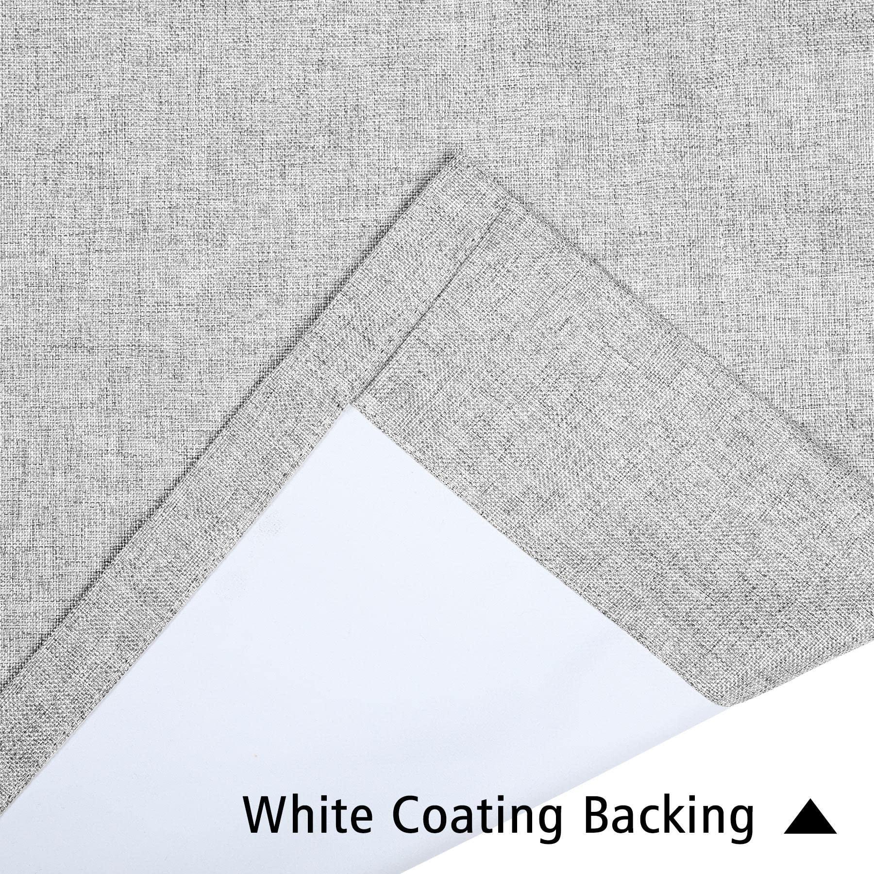 Frelement Frelement 100% Blackout Curtains Linen 120 Inch Wide Curtains Full Light Blocking Noise Reduction Curtains Thermal Insulated Pinch Pleat Curtains for Bedroom, Grey, 120" W x 96" L, 2 Panels