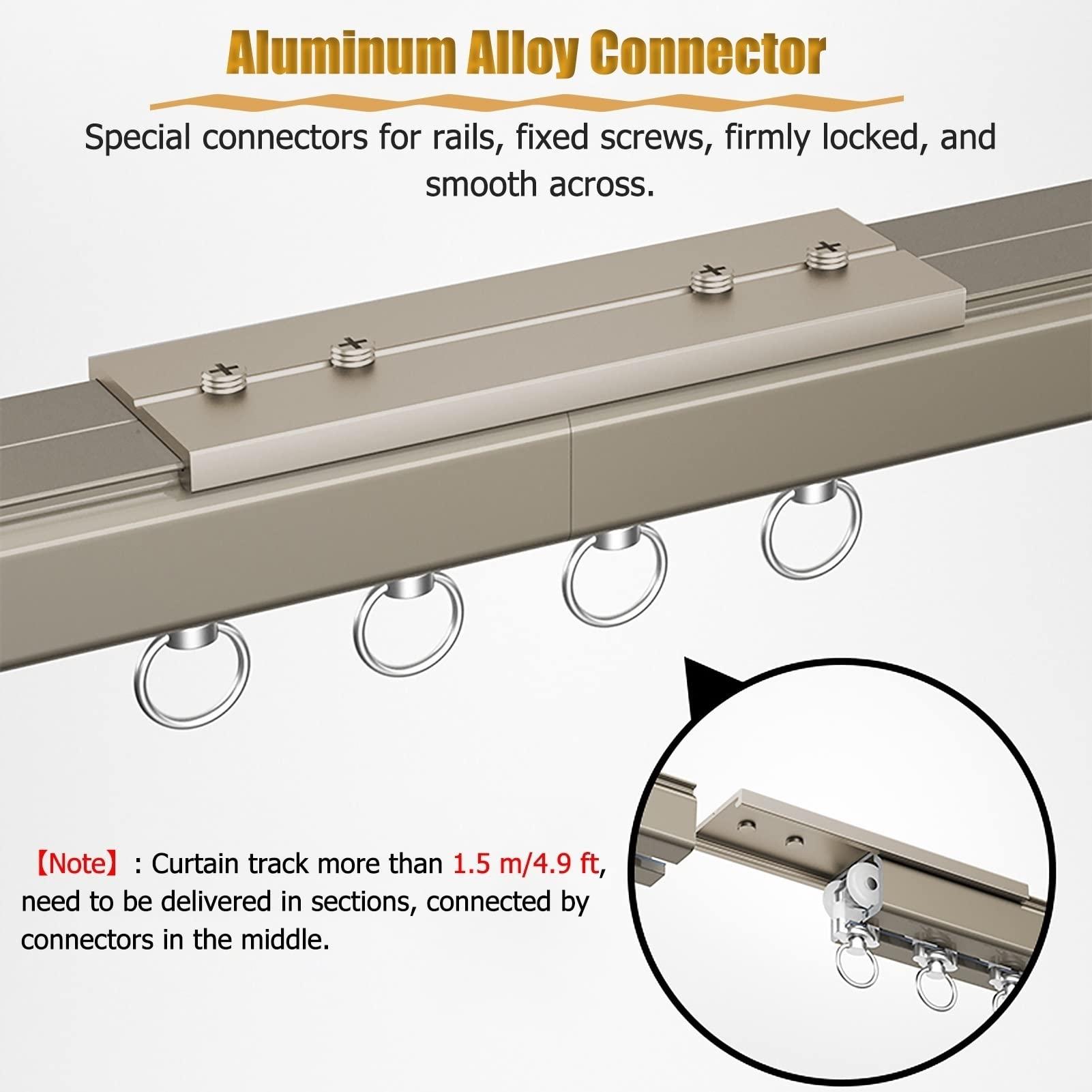 LZMZMQ Heavy Duty Straight Rail Curtain Track, Home/Office Room Divider Curtain Rod - Aluminum Alloy, 3/6/9/13/16/26/32/49 ft Long, Wall/Ceiling Mount, Coffee Color