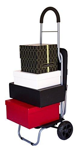 dbest products dbest products Trolley Dolly with Seat, Black Shopping Grocery Foldable Cart Tailgate