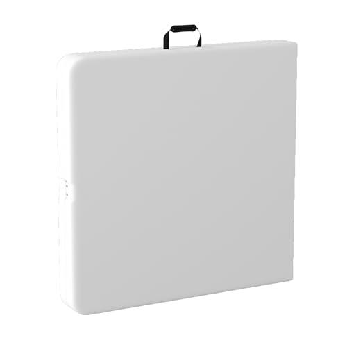 Everyday Home Adjustable Folding Table - Portable 4-Foot Plastic Utility Tabletop with 2 Height Settings - Indoor and Outdoor Seating by Lavish Home (White)