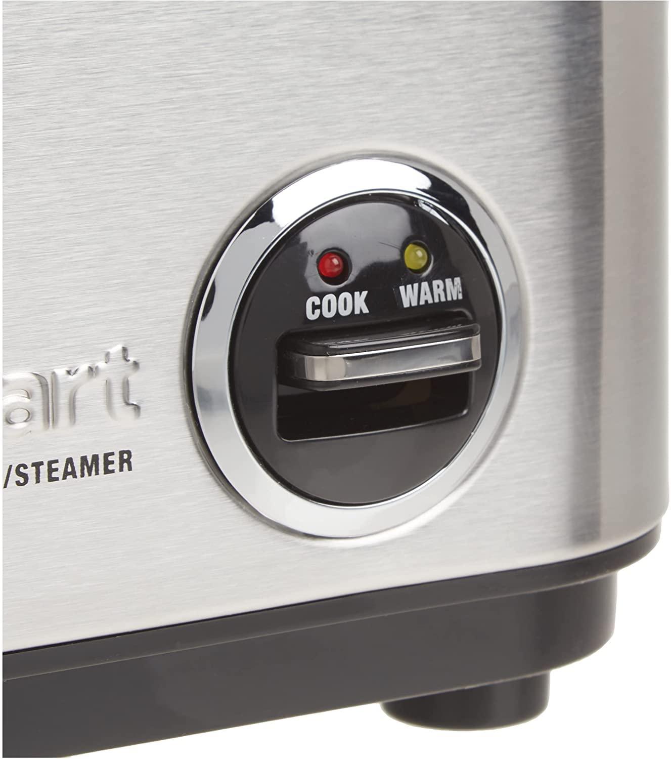 Cuisinart Cuisinart CRC-400 4 Cup Rice Cooker, Stainless Steel Exterior & Food Processor, Mini-Prep 3 Cup, 24 oz, Brushed Chrome and Nickel, DLC-2ABC