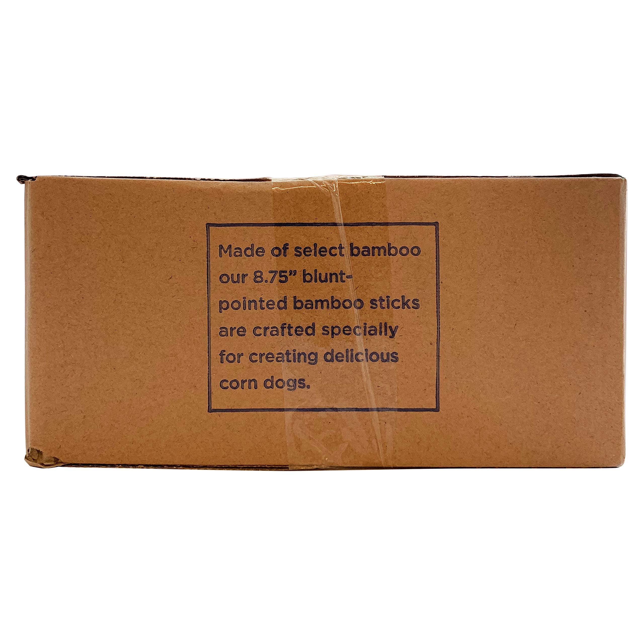 KingSeal 1000 Count | KingSeal Bamboo Wood Corn Dog Skewers, Sticks, 8.75 Inches, 5mm diameter, Commercial Bulk Pack - 1 Box of 1000