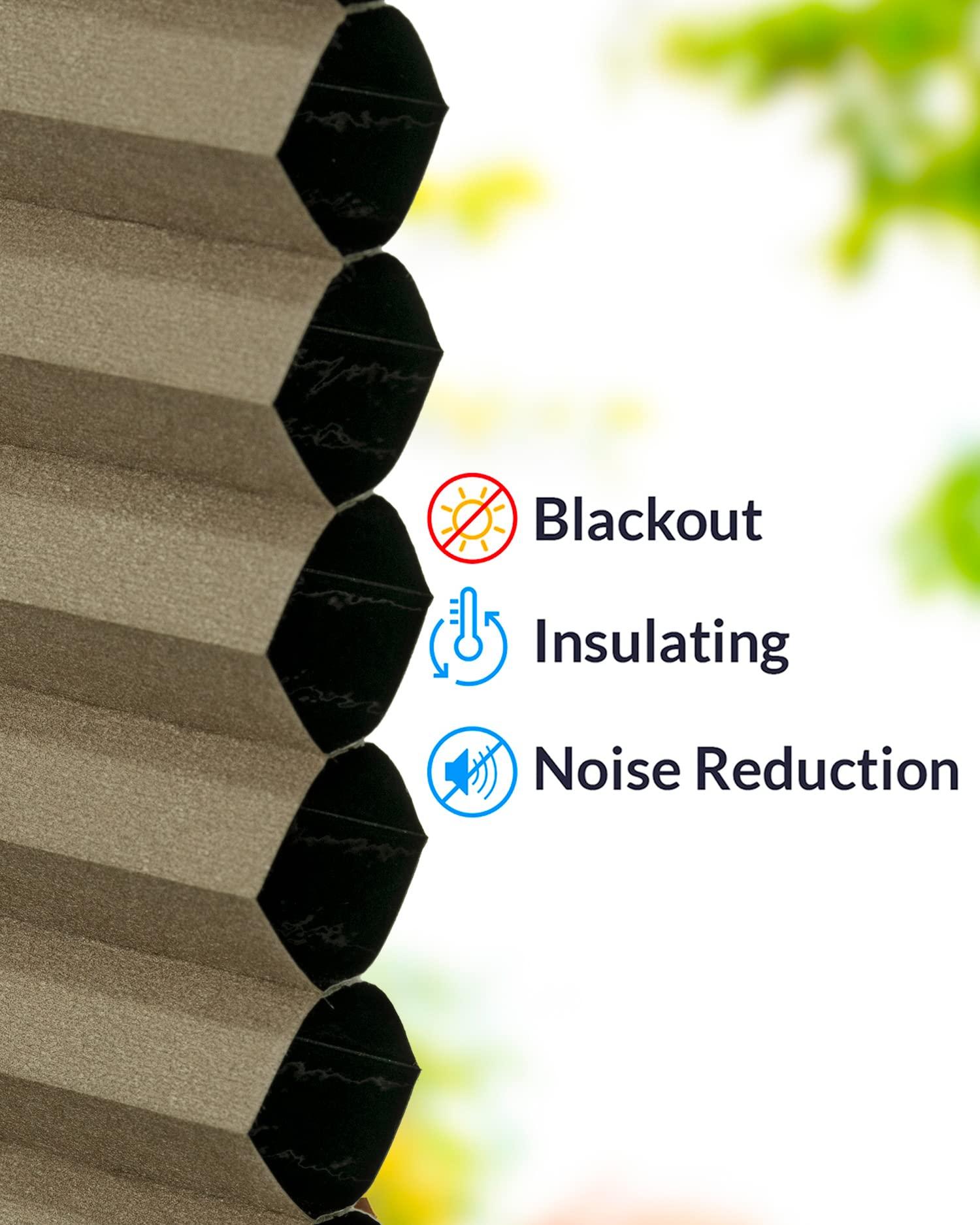 CHICOLOGY CHICOLOGY Cellular Shades, Top Down Bottom Up Shades, Blinds for Windows, Window Shades for Home, Door Blinds, Window Coverings, Cellular Blinds,Barnwood - Blackout, 23.5" W x 48" H