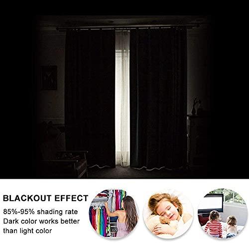 Sky Wave Sky Wave Perfect Size Blackout 100% Polyester Curtains for Living Room and Bedroom with Easy Rod Pocket Hanging Option. (Burgundy 42 inch Wide by 95 Inch Long- 2 Panels)