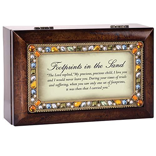 Cottage Garden Cottage Garden Footprints in The Sand Will Never Leave Woodgrain Jewelry Music Box Plays On Eagles Wings