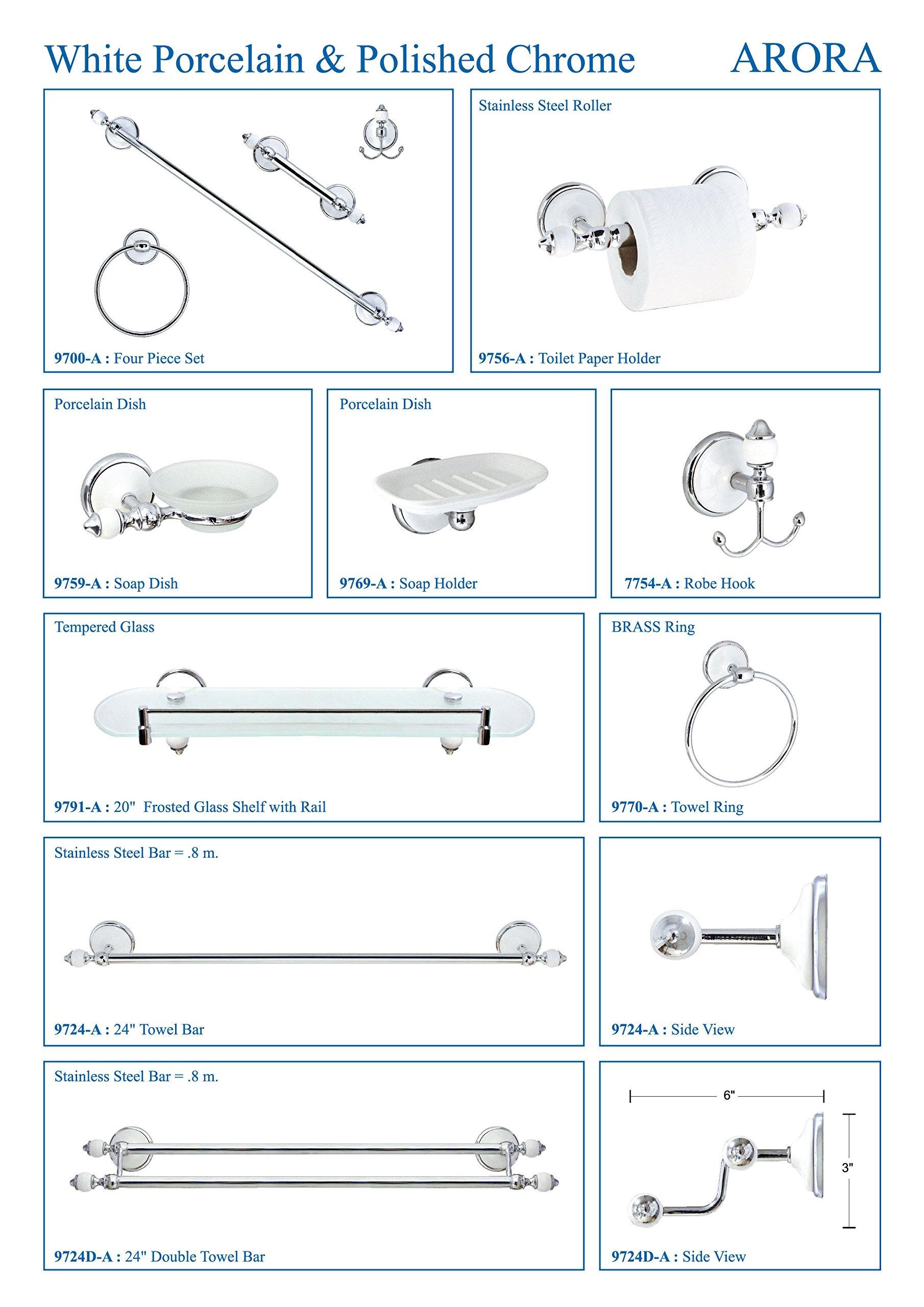 MODONA MODONA Toilet Paper Holder - White Porcelain & Chrome - Arora Series - 5 Year Warrantee