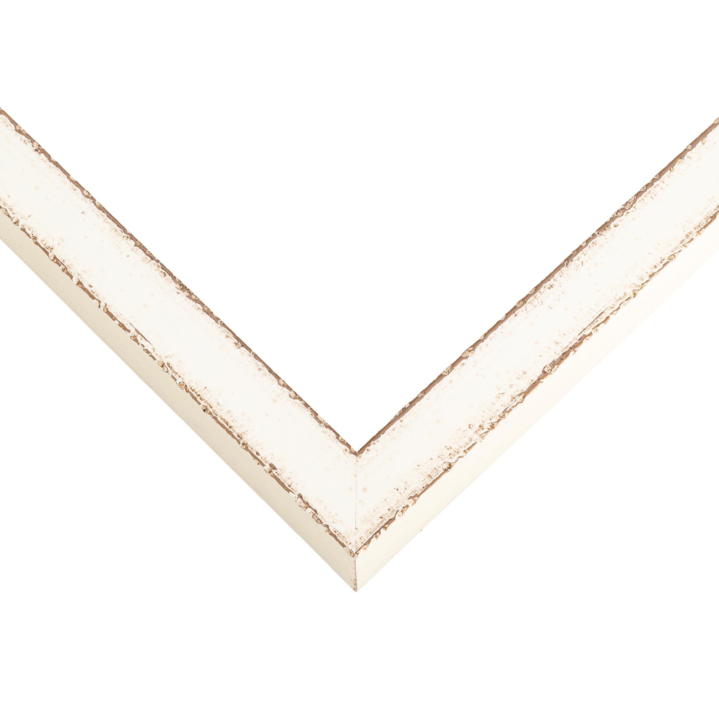 CustomPictureFrames.com 8x8 Shadow Box Frame White | 1.125 Inches Deep Real Wood Distressed Shadowbox Display Frame | UV Resistant Acrylic Front, Acid Free Backing, and Hanging Hardware | Luce Picture Frame Style