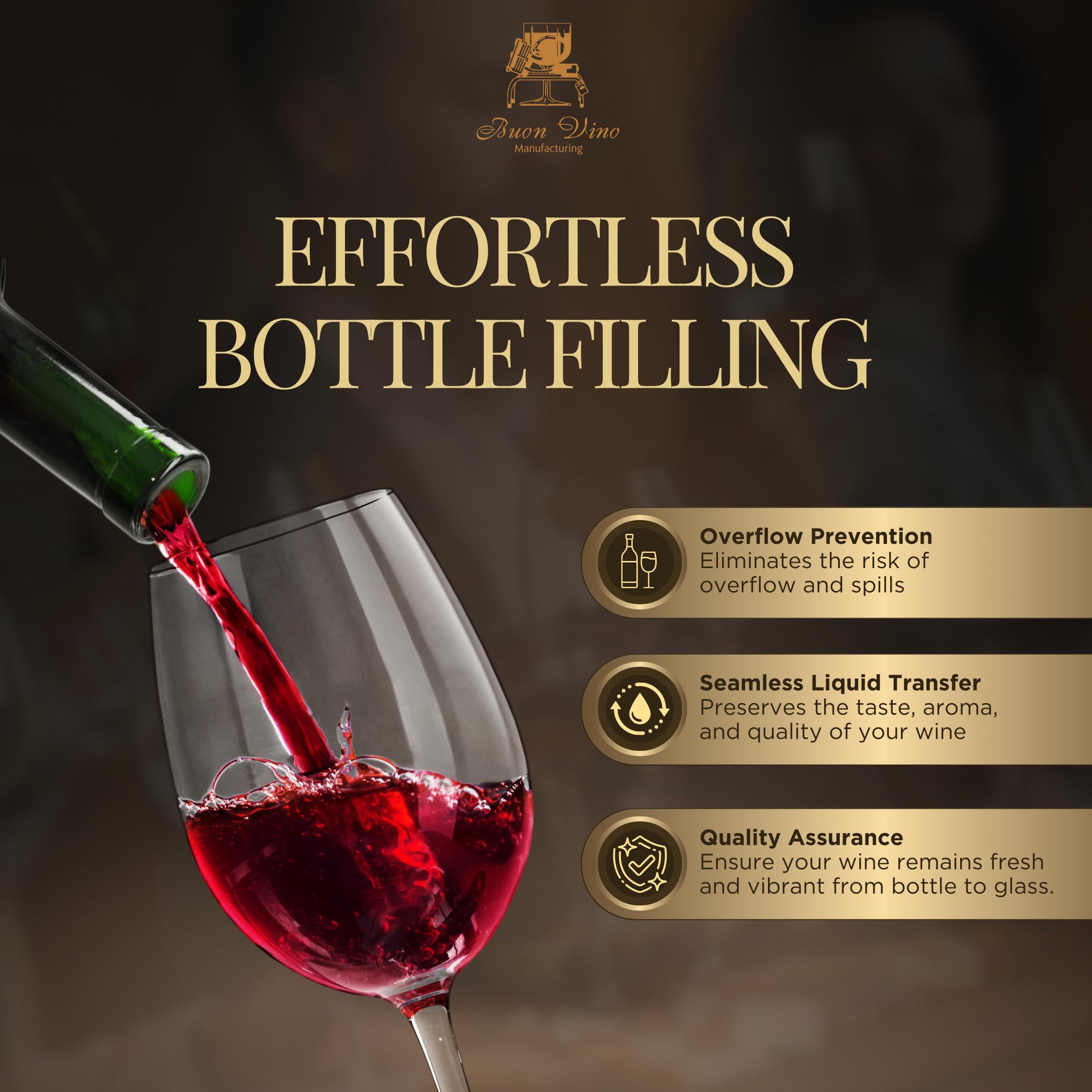 Buon Vino Buon Vino Super Automatic Gravity Bottle Filler - Wine Dispenser Pump Equipment Kit - Best Bottling Siphon Accessories - Liquid Filling Machine Tube Supplies - Tubing Filter Brewing Product