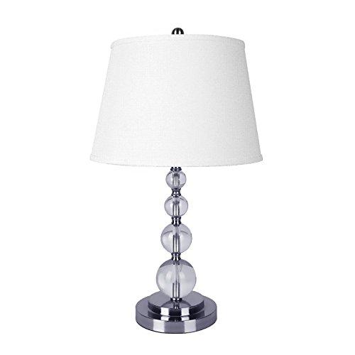 HONGVILLE Hongville HV TLAMP 6288T Brushed Steel Base with Crystal Ball Decoration Table Lamp