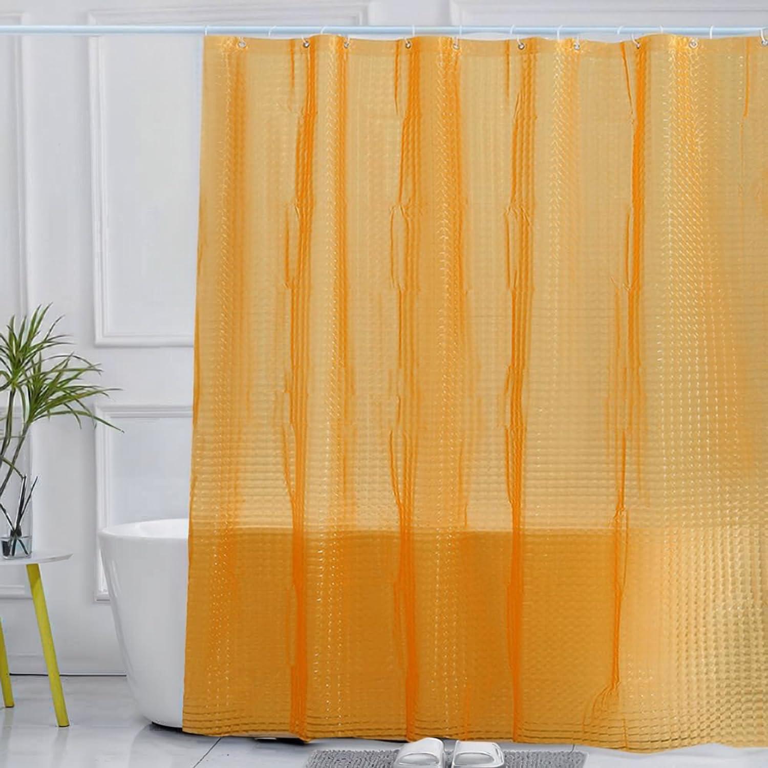 Riverbyland Riverbyland Translucent Orange Shower Curtain 72\" x 72\" Waterproof Shower Curtain Liner