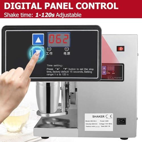 ErnZi Automatic Milk Tea Shaker Machine 360 Electric Double Head Milk Tea Shaking Machine 350ml-700ml Drink Mixer for Bubble Tea Boba Tea Juice Coffee Milk Wine Cocktail