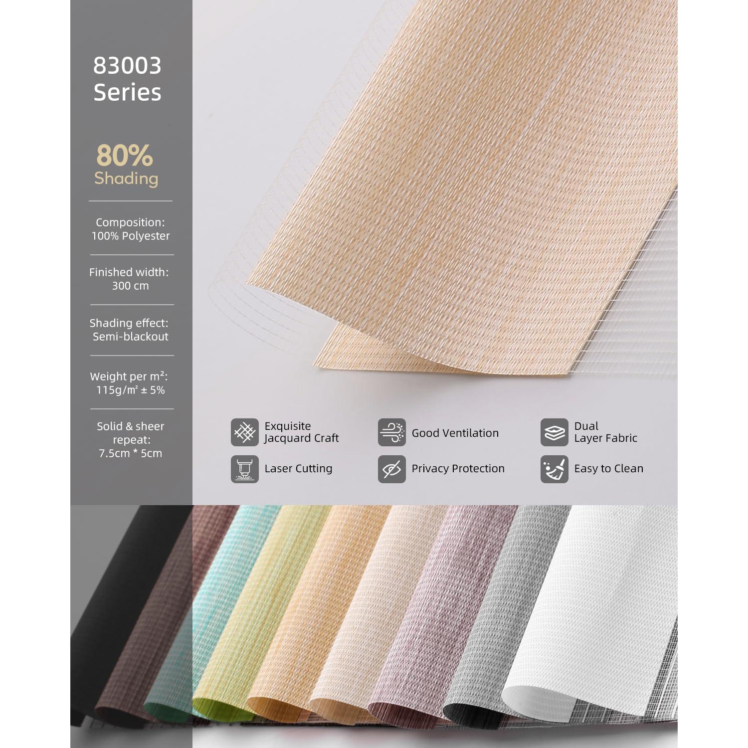 ACMEART ACMEART Motorized Zebra Shades with Remote,Dual Layer Automatic Window Blinds,Light Filtering Electric Blinds for Home Office Custom Size (Beige)