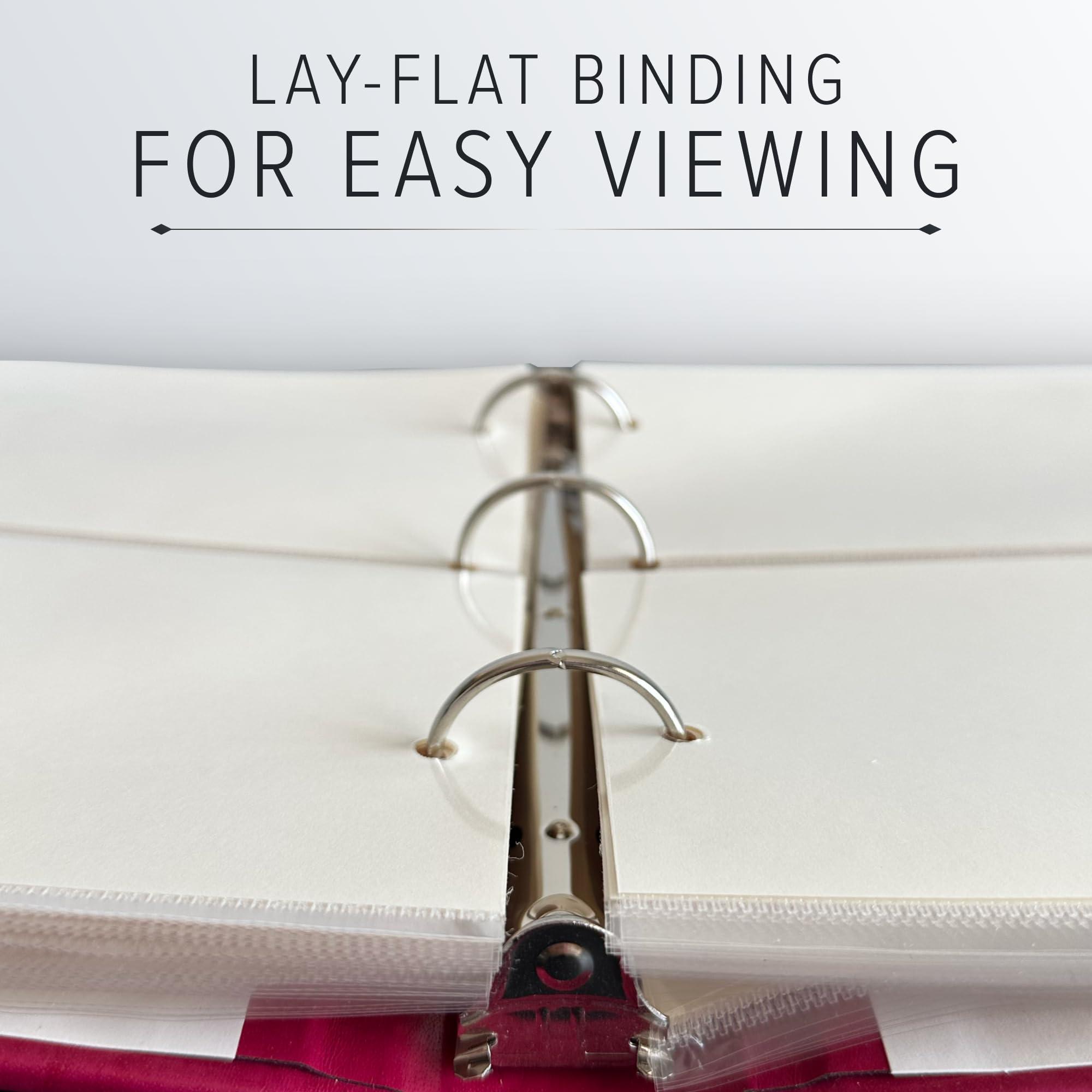 Gallery Leather Gallery Leather Photo Album 4x6-3 Ring Binder Photo Album, 60 Pages for 120 Photos, Fillable, Can Fit 4x6 Photos, Handcrafted - Acadia Burgundy - 9.25 x 8 \", Compact