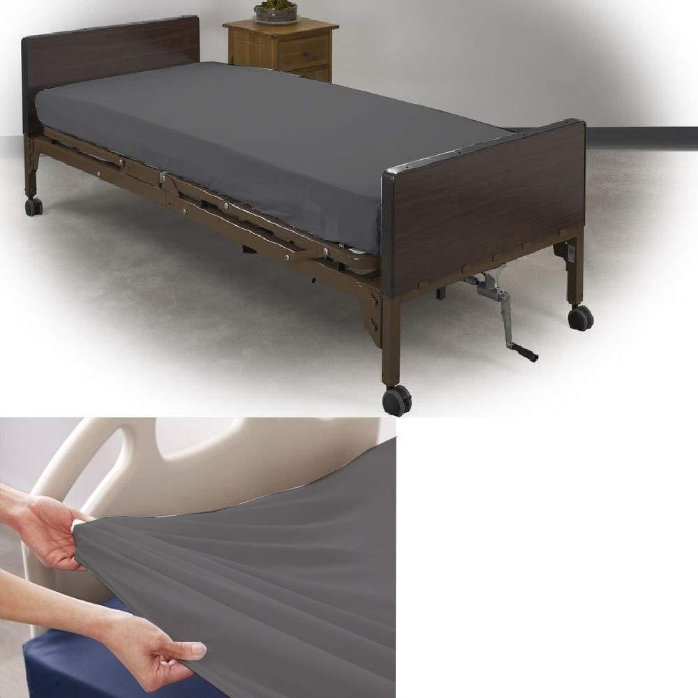 KLOTHY KLOTHY 6 Pack Fitted Hospital Bed Sheets - 100% Egyptian Cotton Sheet - Soft and Comfy 400 Thread Count (Dark Grey, Twin XXL 39\" x 84\"x 8\")