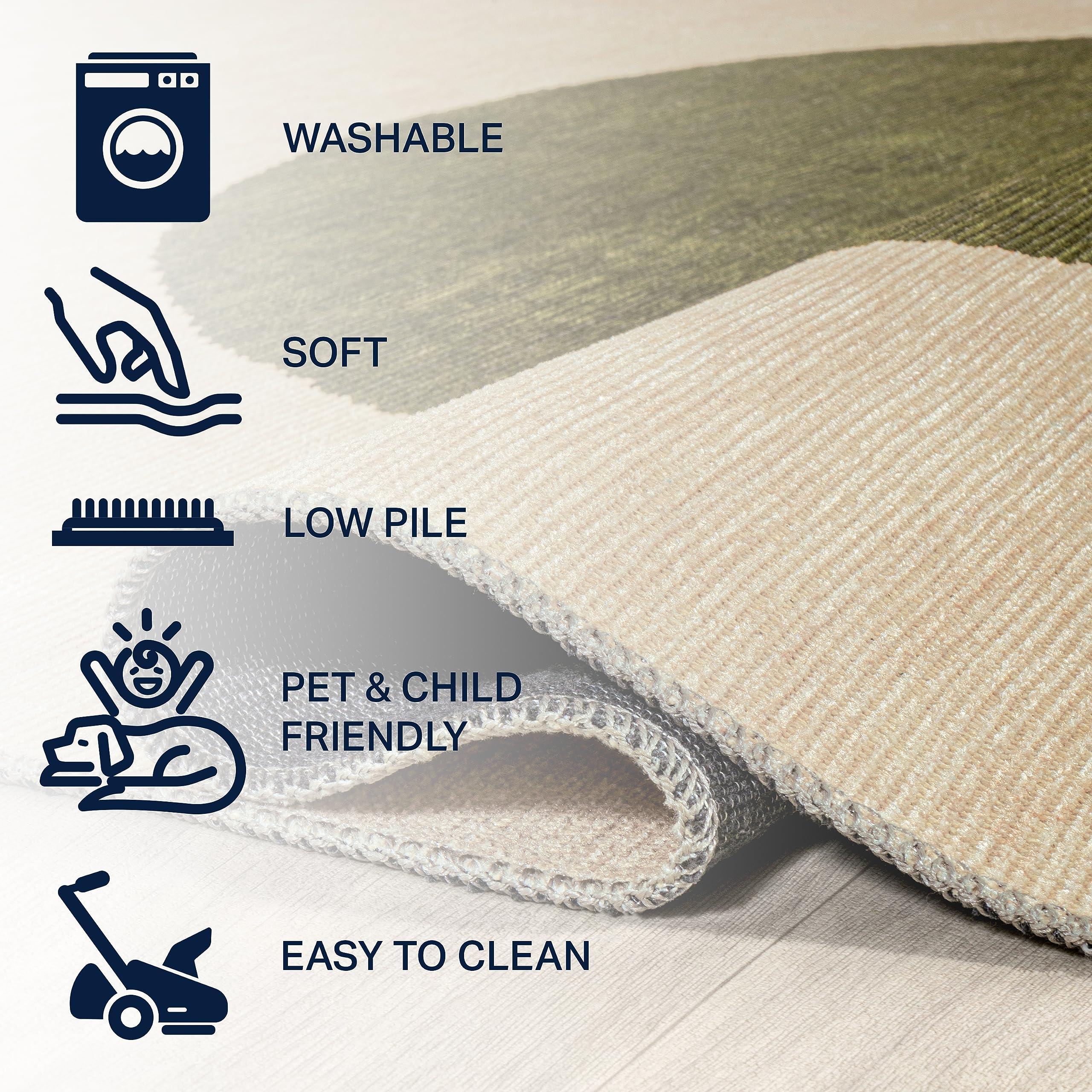 JONATHAN Y JONATHAN Y WSH113C-8 Cirkel Minimalist Geometric Dot Machine-Washable Indoor Area-Rug, Scandinavian, Modern, Bohemian Easy-Washing,Bedroom,Kitchen,Living Room,Non Shedding, Cream/Green, 8 X 10