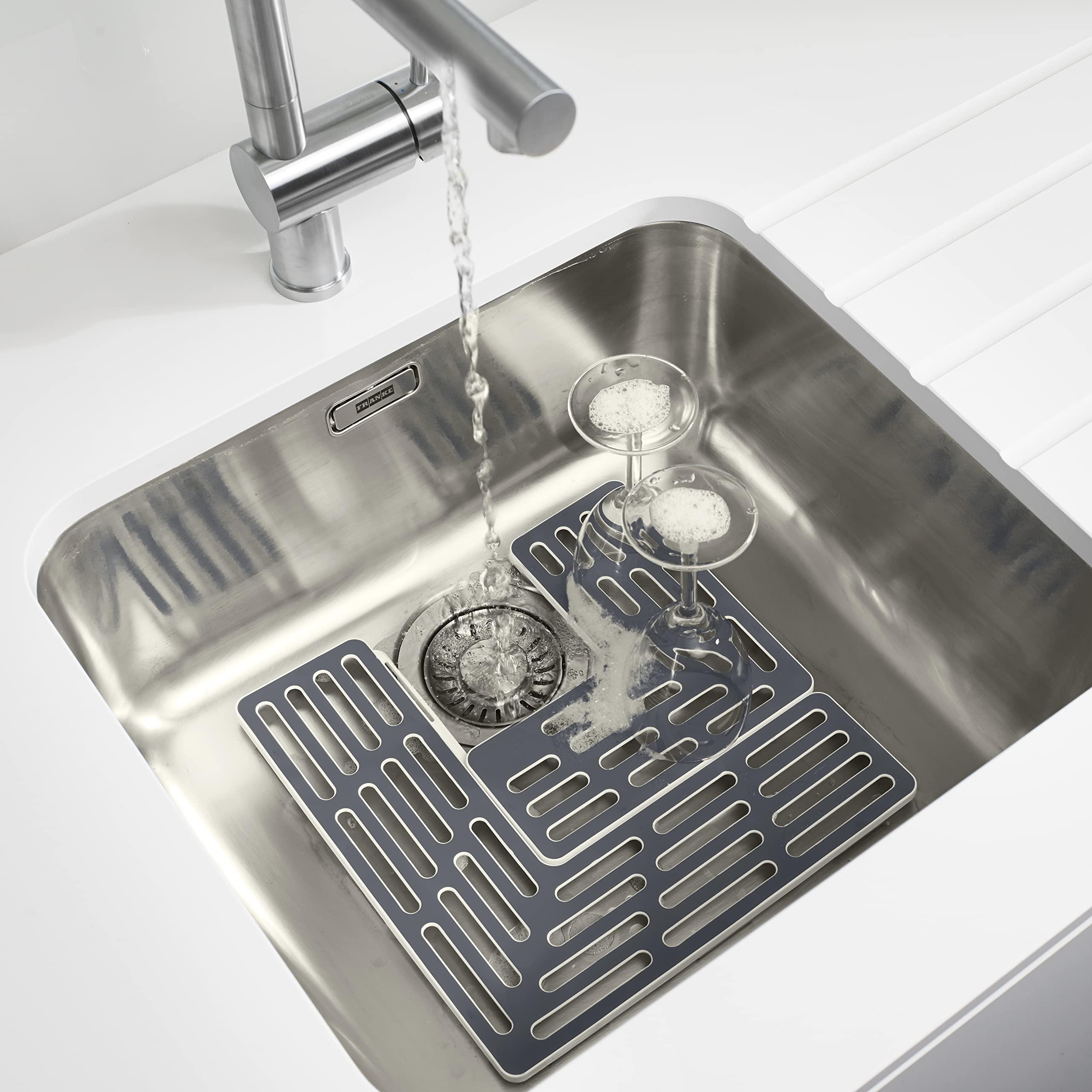 Joseph Joseph Joseph Joseph SinkSaver Adjustable Sink Protector Mat, Non-Slip, Gray