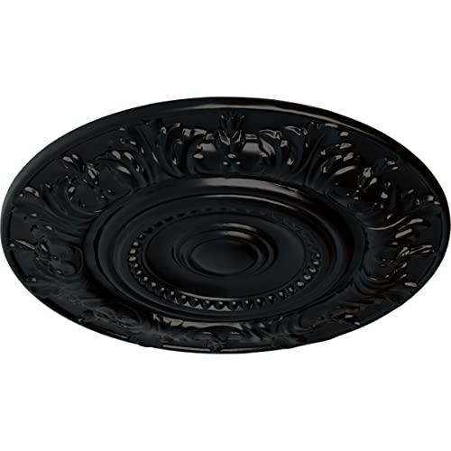 Ekena Millwork Ekena Millwork CM20BXBLF Biddix Ceiling Medallion, 20 7/8\"OD x 1 1/4\"P (Fits Canopies up to 7 1/2\"), Hand-Painted Jet Black
