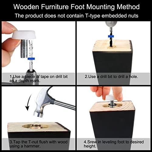 uxcell uxcell Furniture Cabinet Screw On Leveling Glide Foot M8 x 20mm Thread 20 Pcs