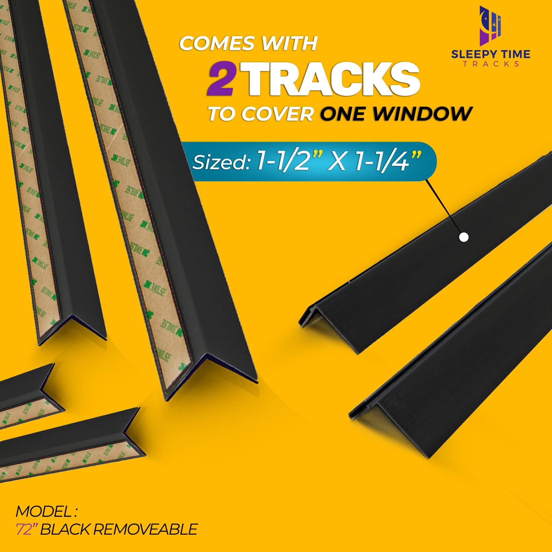 Sleepy Time Tracks Sleepy Time Tracks- Light Gap Blocker for Cellular and Window Shades. Effective at Light Blocking Along The Edges of Your Blackout Shades (72\" Black Removable)