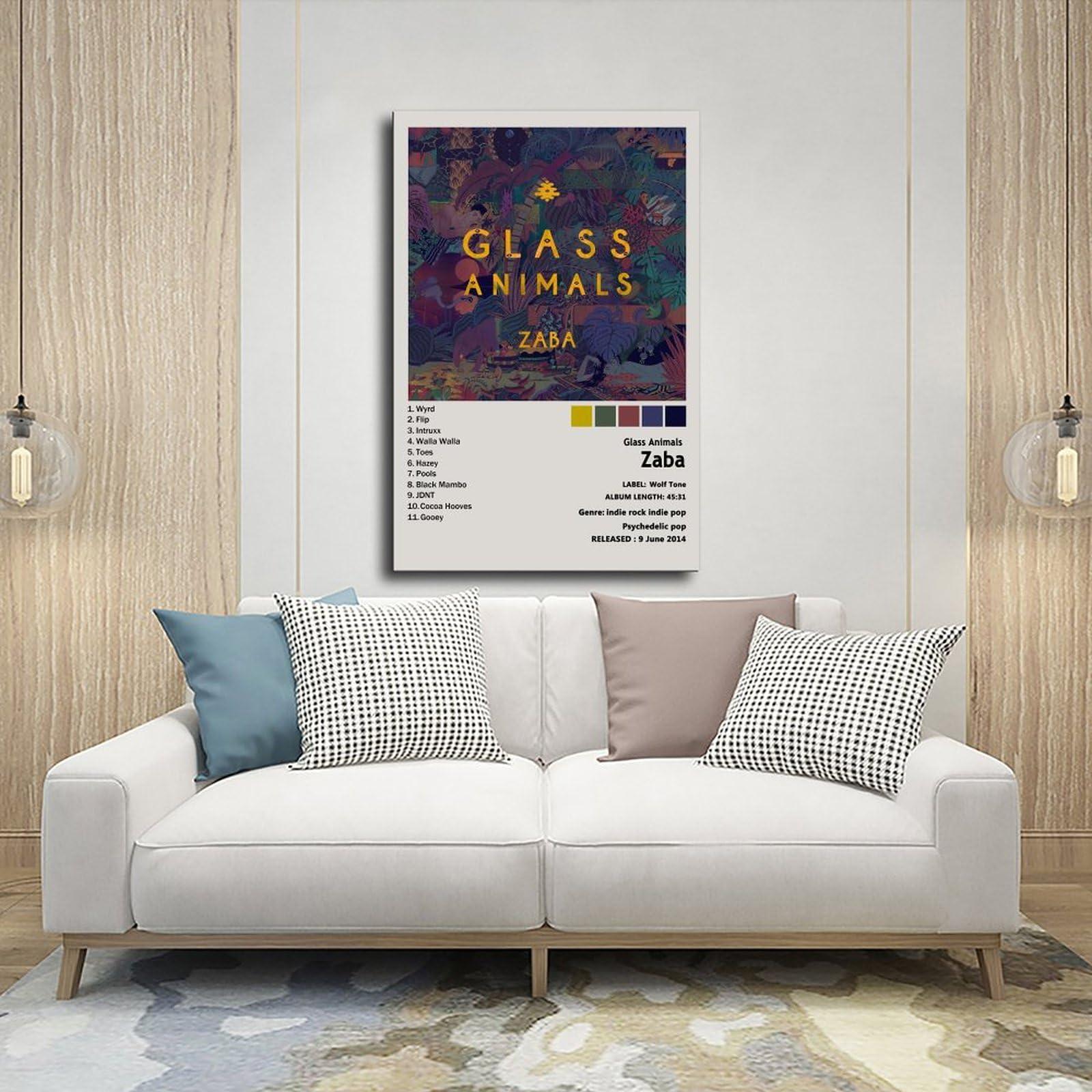 Generic Glass Poster Animals Za Ba Album Posters Canvas Poster Wall Art Decor Print Picture Paintings for Living Room Bedroom Decoration Frame-style Frame-style20x30inch(50x75cm)