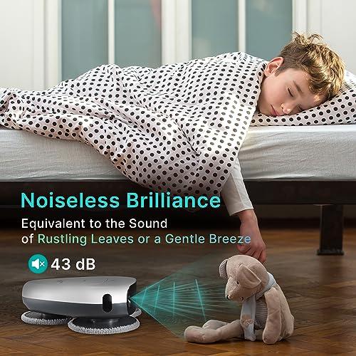 EVERYBOT EVERYBOT Three-Spin Robot Mop - Ultra Quiet Smart Mopping Robot Cleaner Only | Powerful Stylish 3 Spin Wet Mop for Hard Floor & Tile Cleaning with Remote Control | Large Water Tank