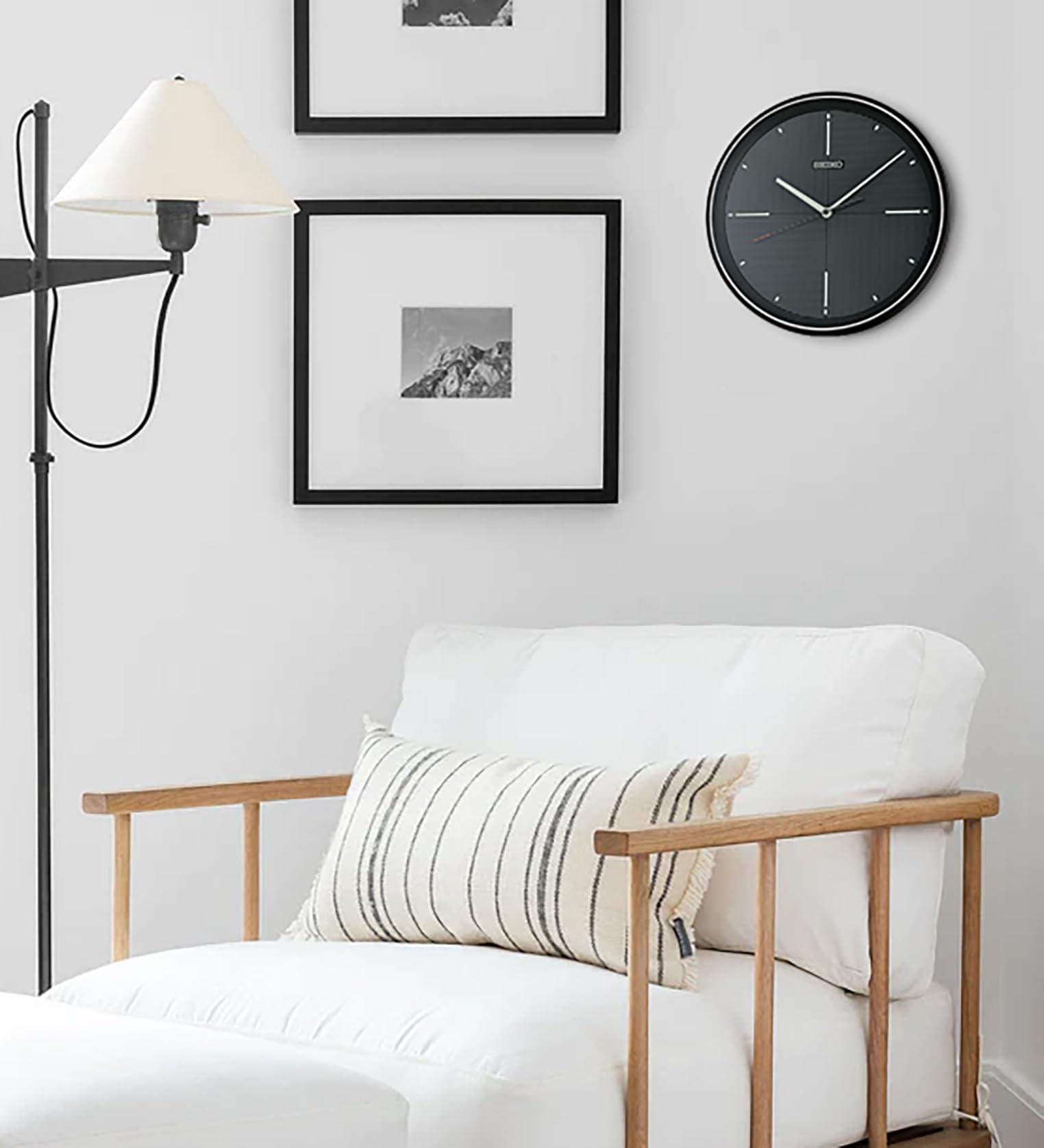 SEIKO SEIKO Felix Non Ticking Wall Clock, Black, 13 Inch