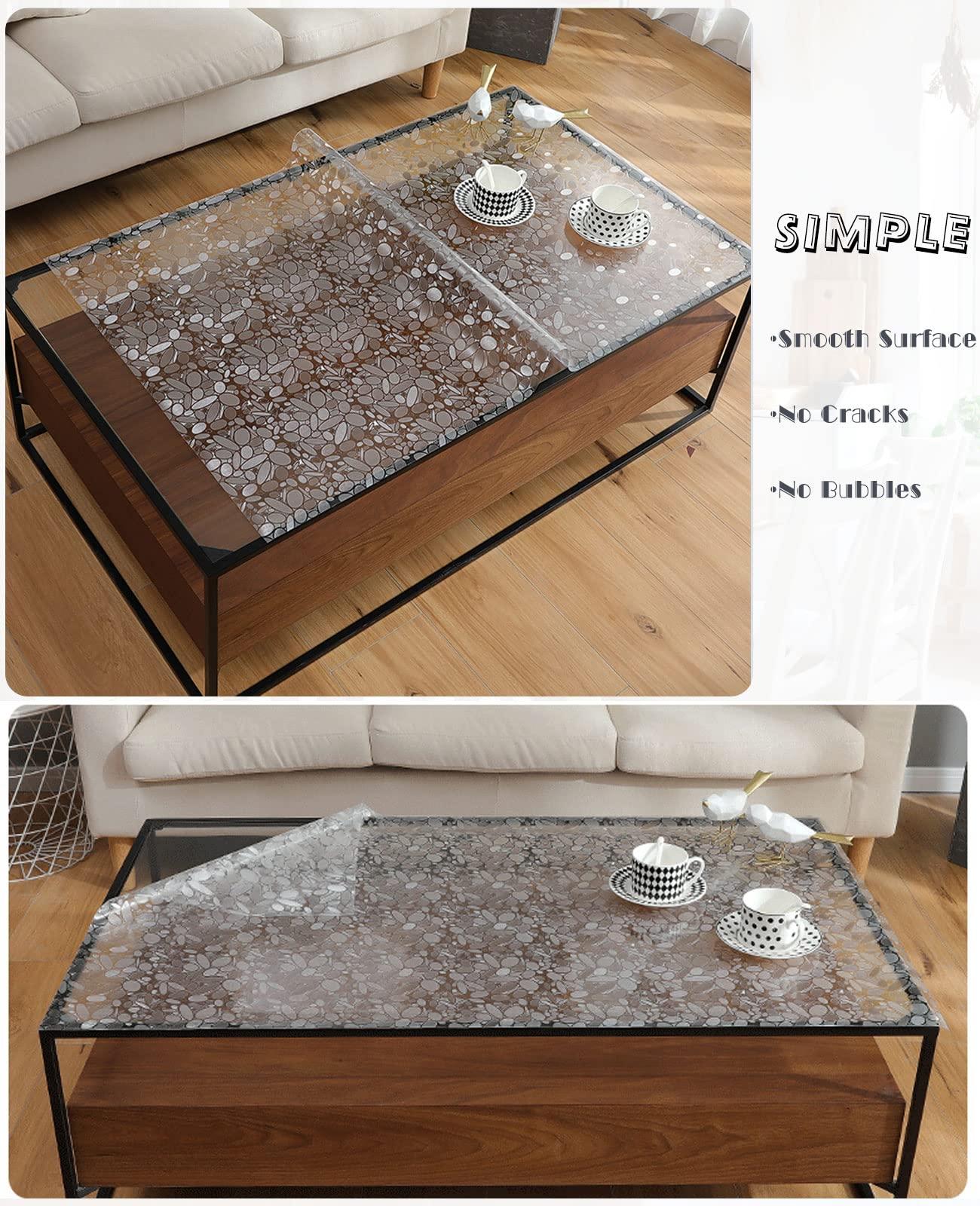 HQYG Custom 42x80 Inch Clear Table Protector Rectangle, 1.5mm Thick Plastic Clear Desk Pad, Desk Protector Clear, Desk Mats on top of Desks, Vinyl Clear Table Cover Protector for Writing Desk