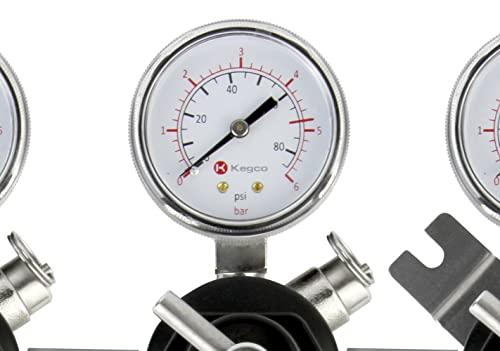Kegco Kegco Secondary Regulator, Triple Gauge, Chrome