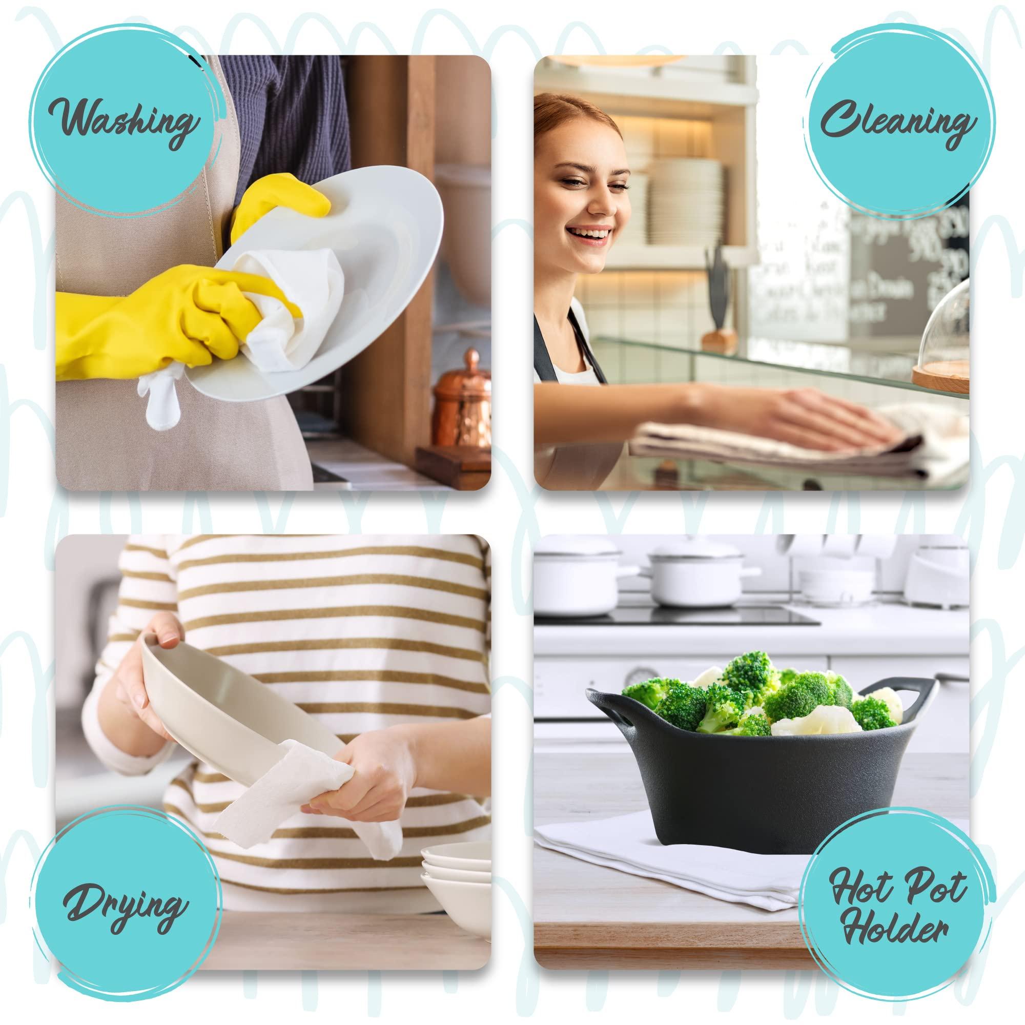 Moonlight Makers Original Dish Towel, Washington DC Skyline, Flour Sack Kitchen Towel, Sweet Housewarming Gift, Farmhouse Kitchen Decor, White or Gray (White)