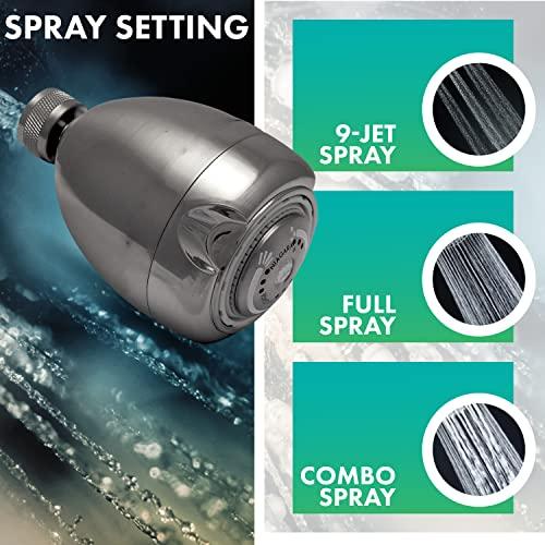 Niagara Conservation Niagara Conservation N2920BN Earth Spa 3-Spray with 2 GPM 2.7-in. Wall Mount Adjustable Fixed Shower Head in Brushed Nickel, 1-Pack | Bathroom Shower Head Sprayer with Pressure Compensation Technology