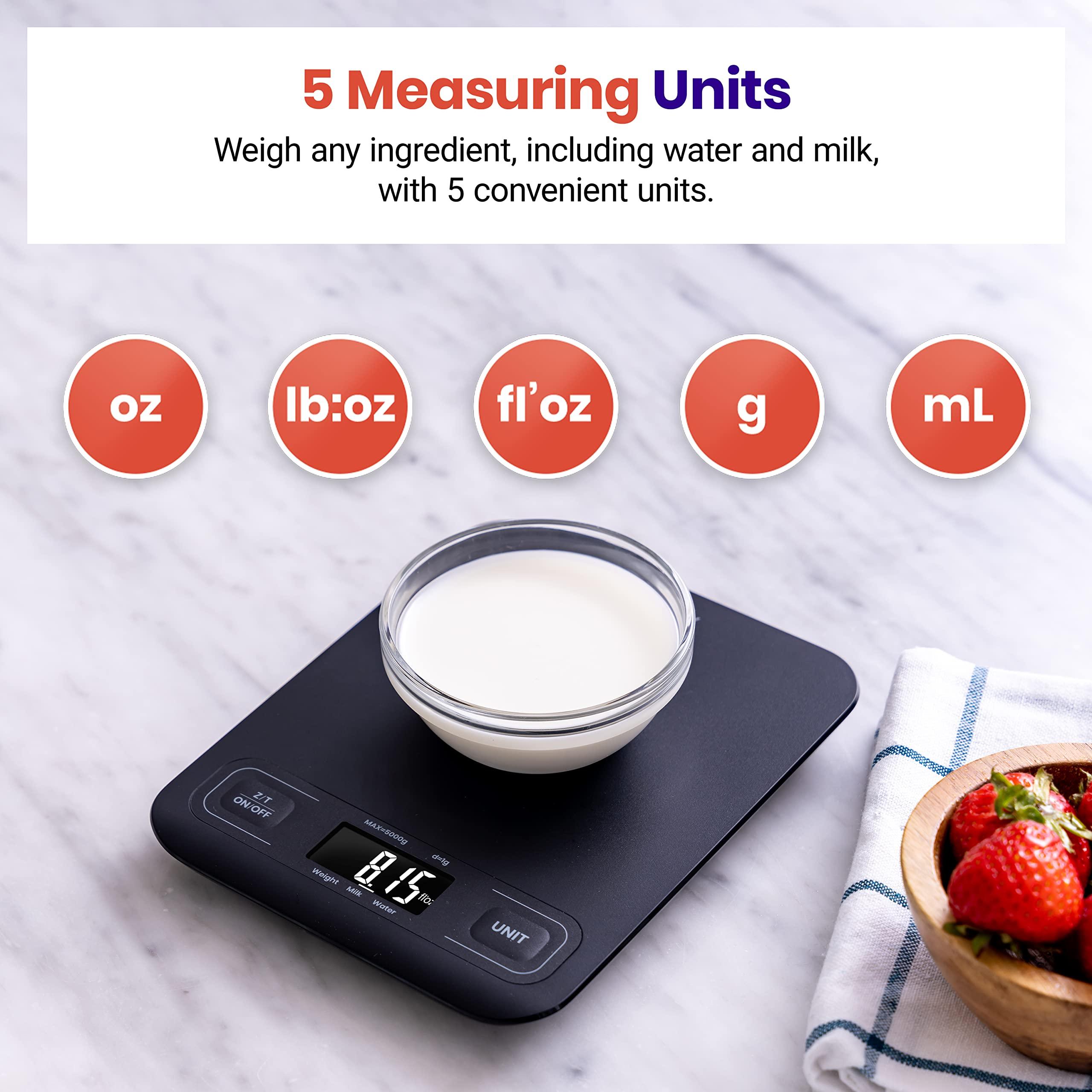 Etekcity Etekcity Food Kitchen Scale, Digital Grams and Ounces Medium, Black & Scale for Body Weight and Fat Percentage, Smart Accurate Digital Bathroom Body Composition Bluetooth Weighing Machine 400lb