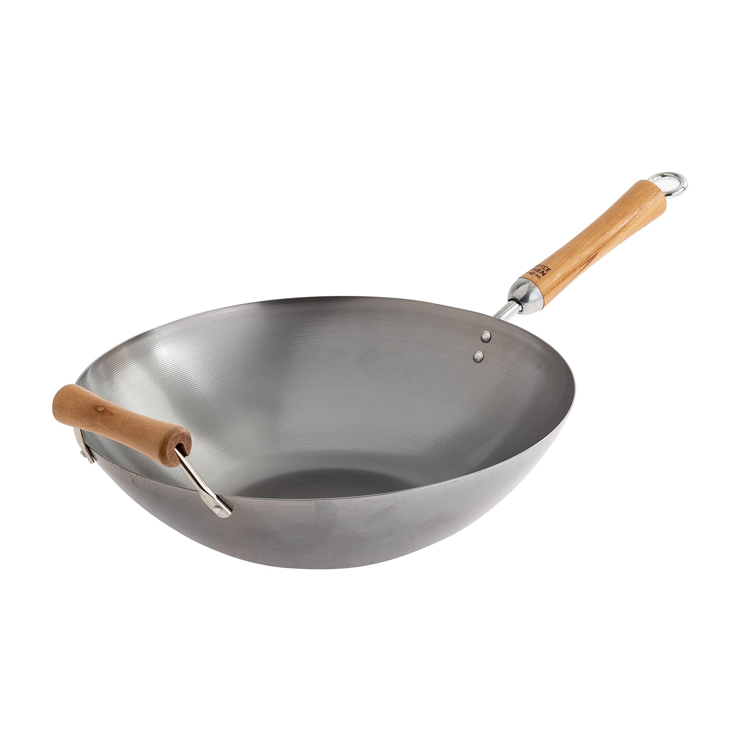 JOYCE CHEN JOYCE CHEN Classic Series 14-Inch Carbon Steel Wok with Birch Handles