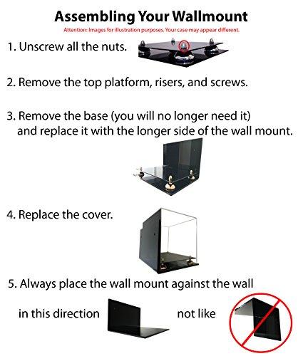 Better Display Cases Better Display Cases Versatile Acrylic Display Case - Small Rectangle Box with Mirror, Wall Mount, Orange Risers and Turf Base 8.75\" x 7.75\" x 7\" (A006-OR)