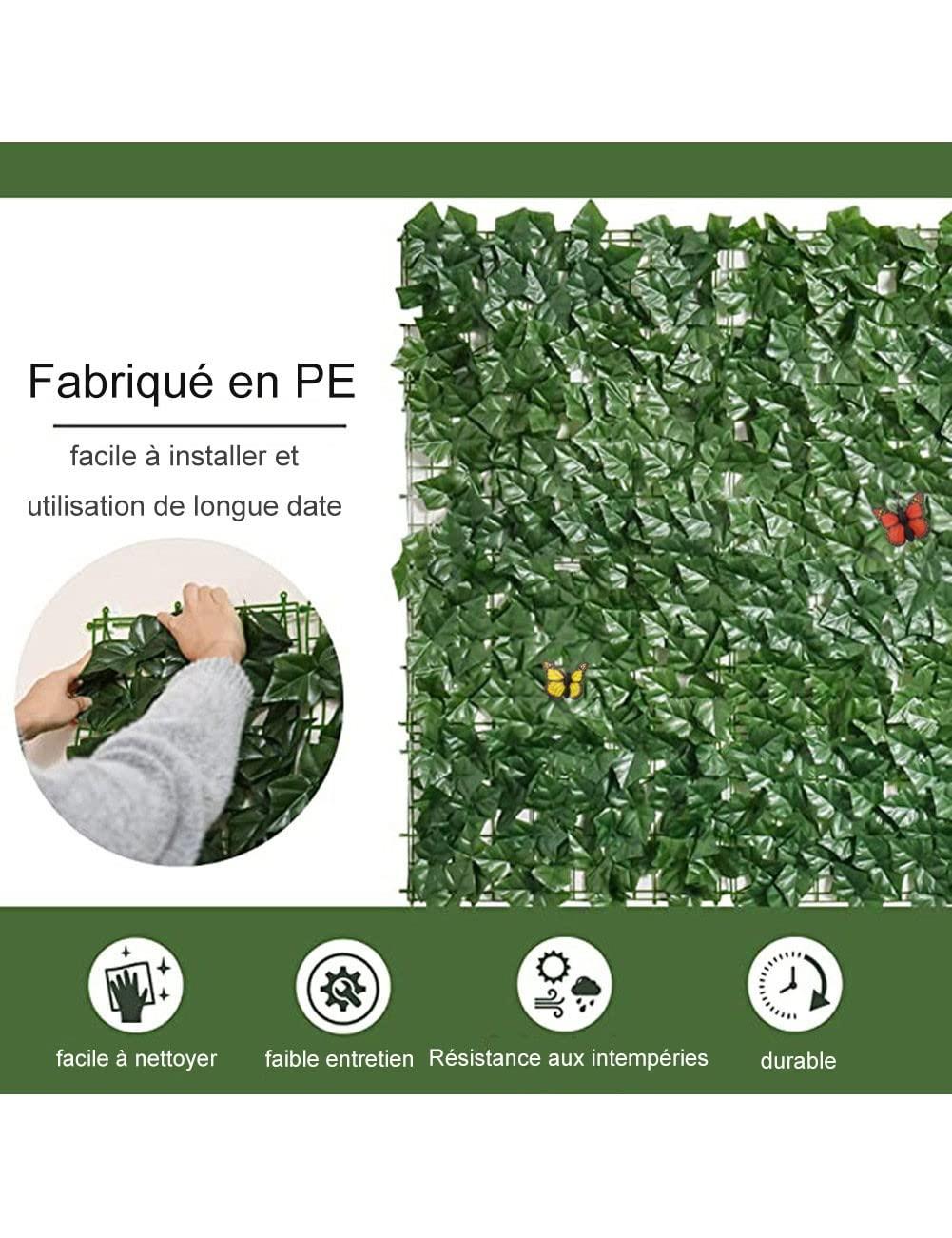 Wauvkeee Artificial Hedge Fence Screen Privacy Screen Artificial Panels Artificial plant wall,Party Carnival Artificial Plant Wall Hedge Wall Panels Vine Privacy Screen Expandable Faux Privacy Fence W813(Size: