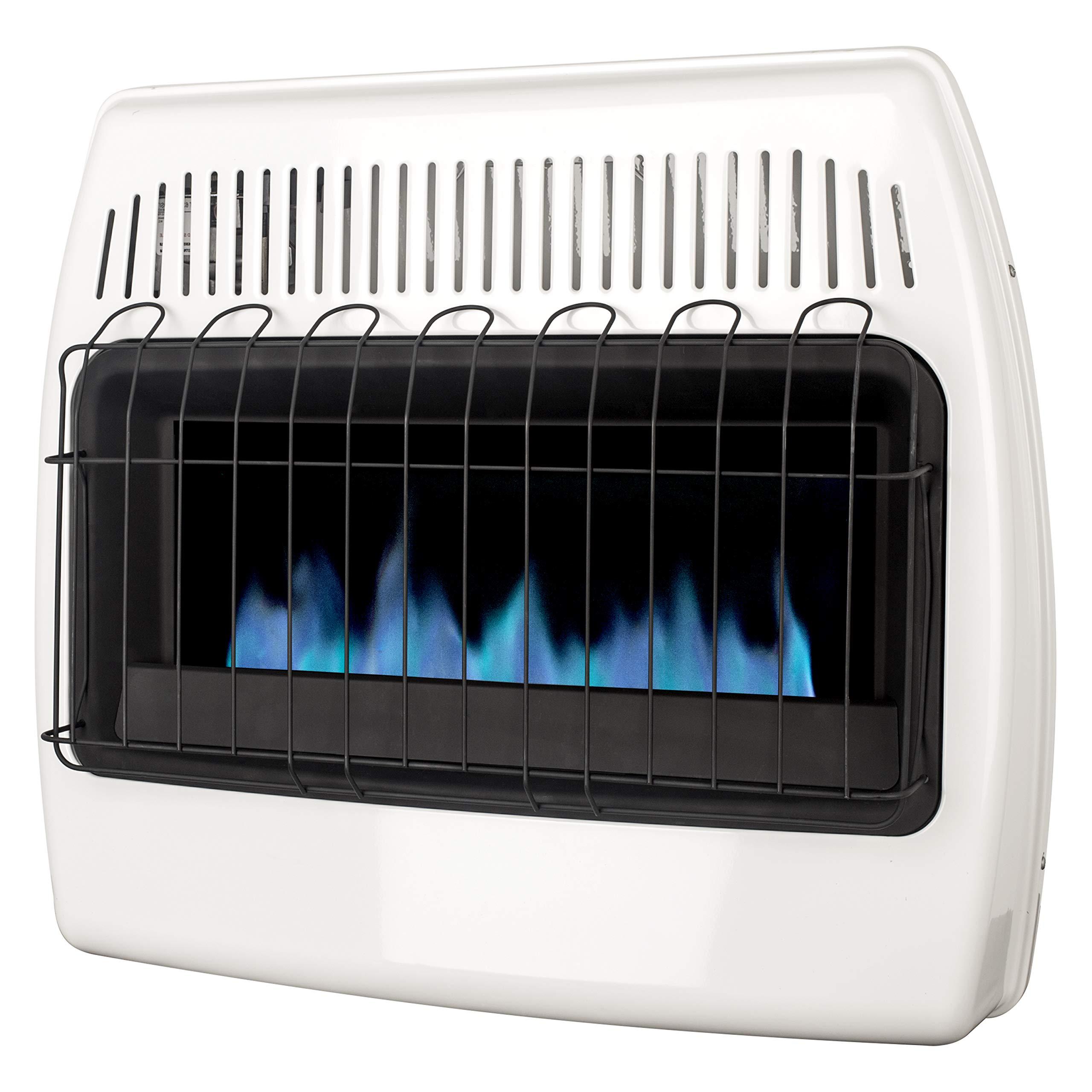 Dyna-Glo Dyna-Glo 30,000 BTU Liquid Propane Blue Flame Vent Free Wall Heater, White & Vent-Free Wall Heat Fan