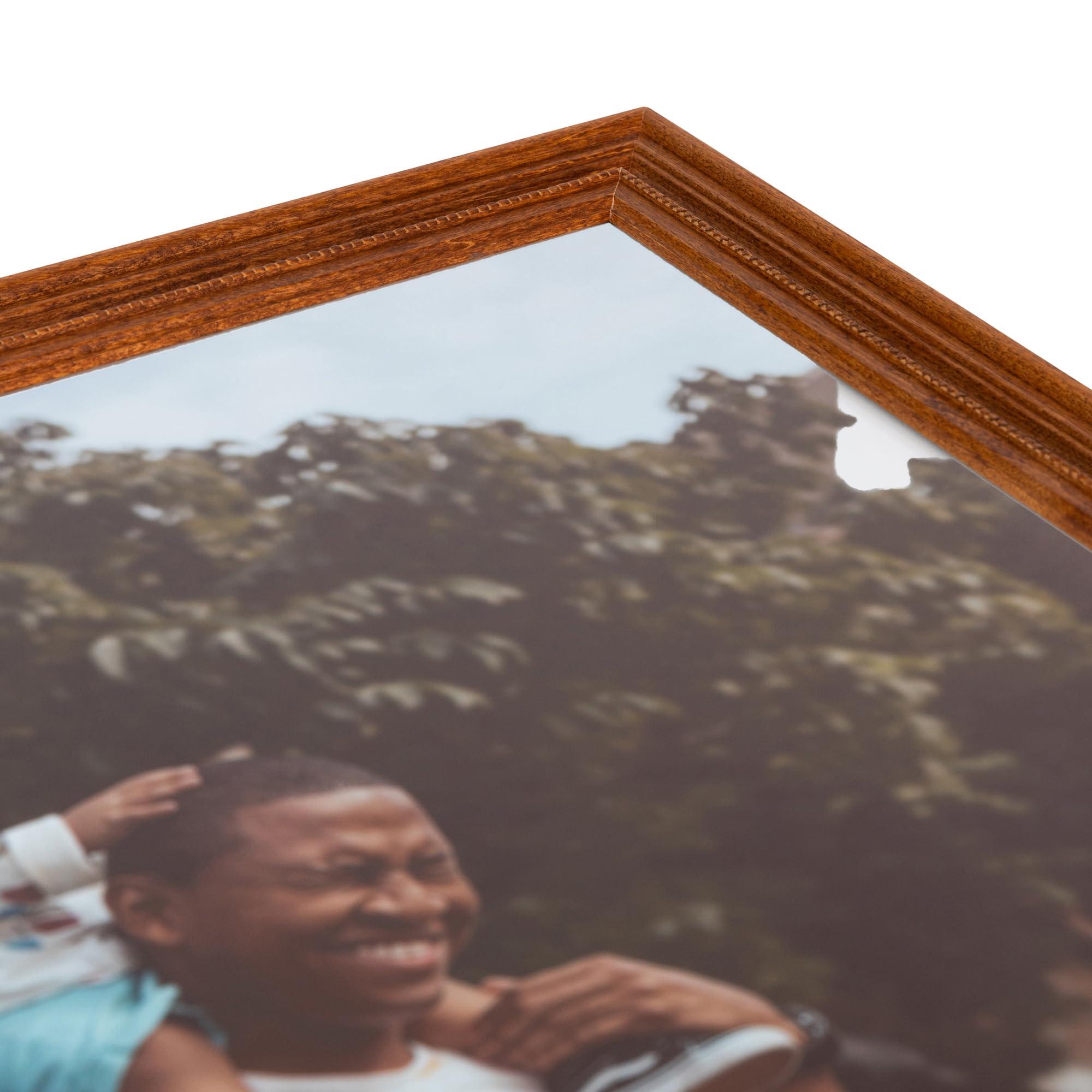 ArtToFrames ArtToFrames 17x21 Inch Brown Picture Frame, This 1.25 Inch Custom Wood Poster Frame is Honey - Comes with Foam Backing 3/16 inch and Regular Acrylic (FBPL0066-81375-YHNY-17x21)