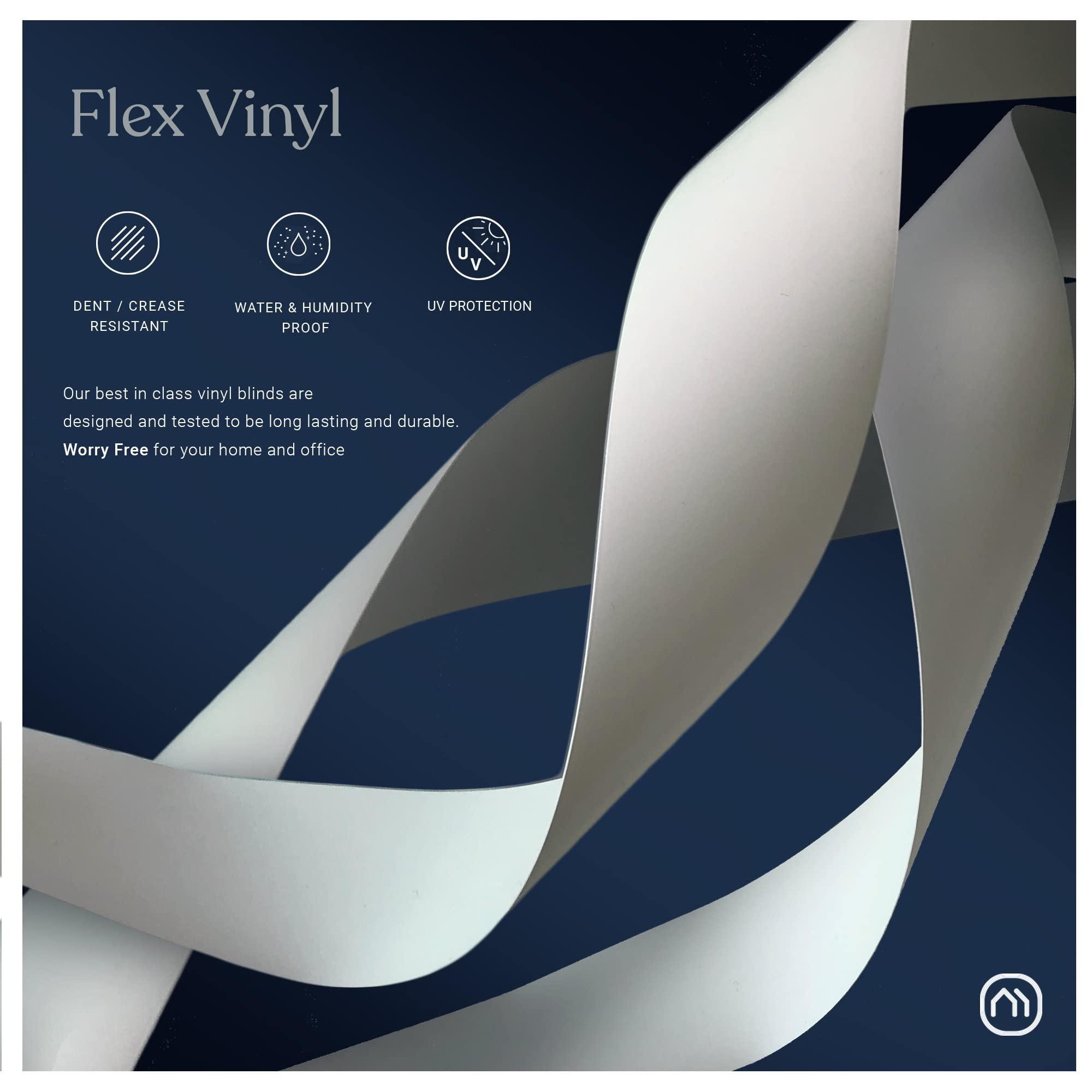 Mood MOOD 1" Room Darkening Mini Blinds | 48 inch Blinds for Windows | 1" Cordless Vinyl Window Treatment | Premium White (Room Darkening) | 48 Width x 48 Height