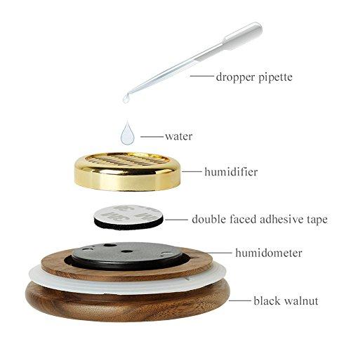 JIBILL JIBILL Ceramic Humidor Jar Tin Airtight Storage with Lid Integrated Hygrometer and Humidifier CG0016