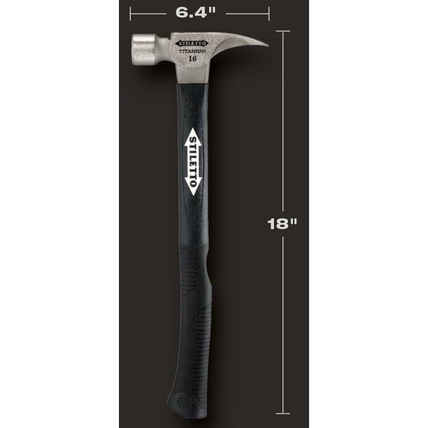 Stiletto Stiletto TI16SC-F 16 oz Ti Smooth Face with Curved Poly-Fiberglass Handle, 18"