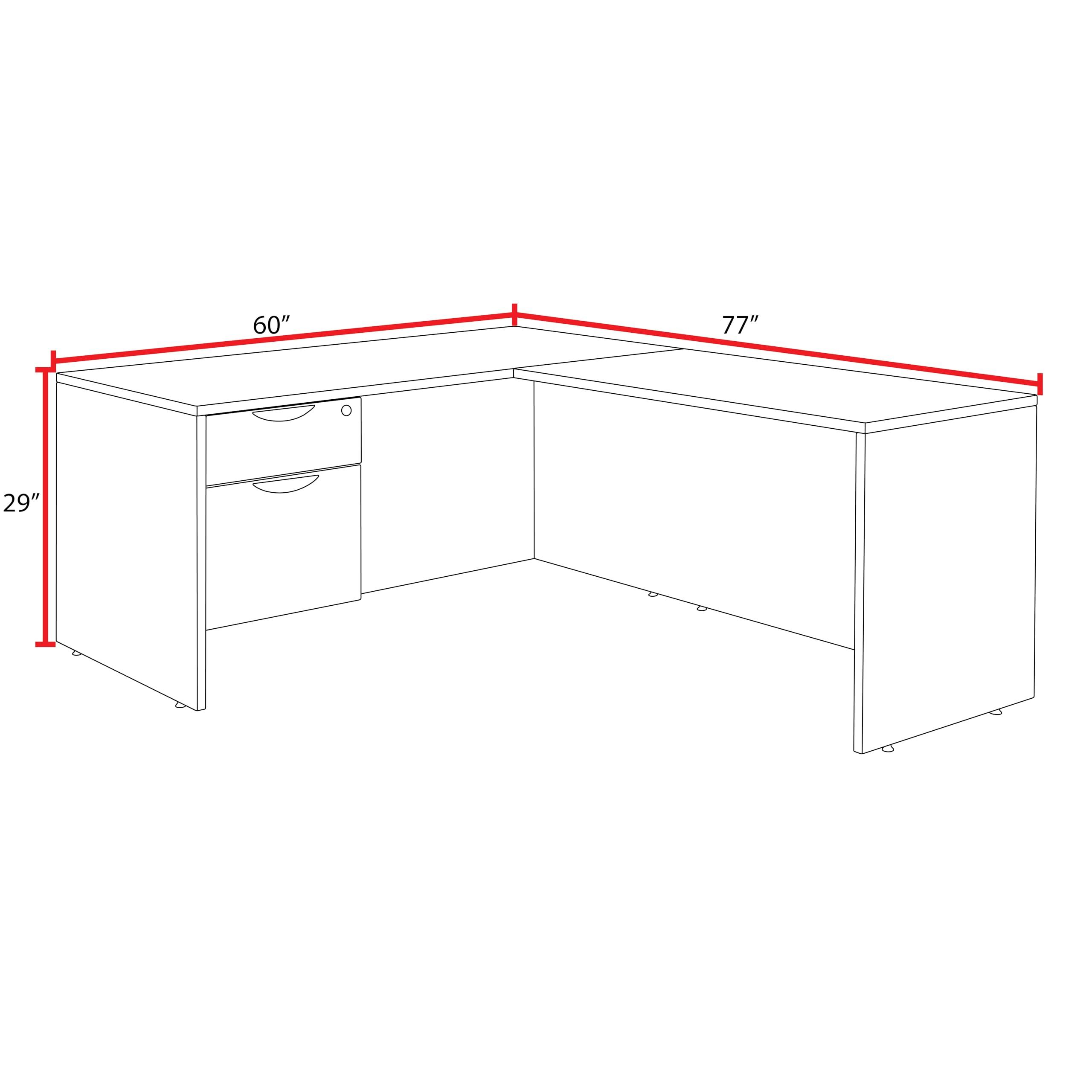 Romig Romig Legacy 60 x 77 in. L Desk with Single Pedestal Drawer Unit- Noble Oak