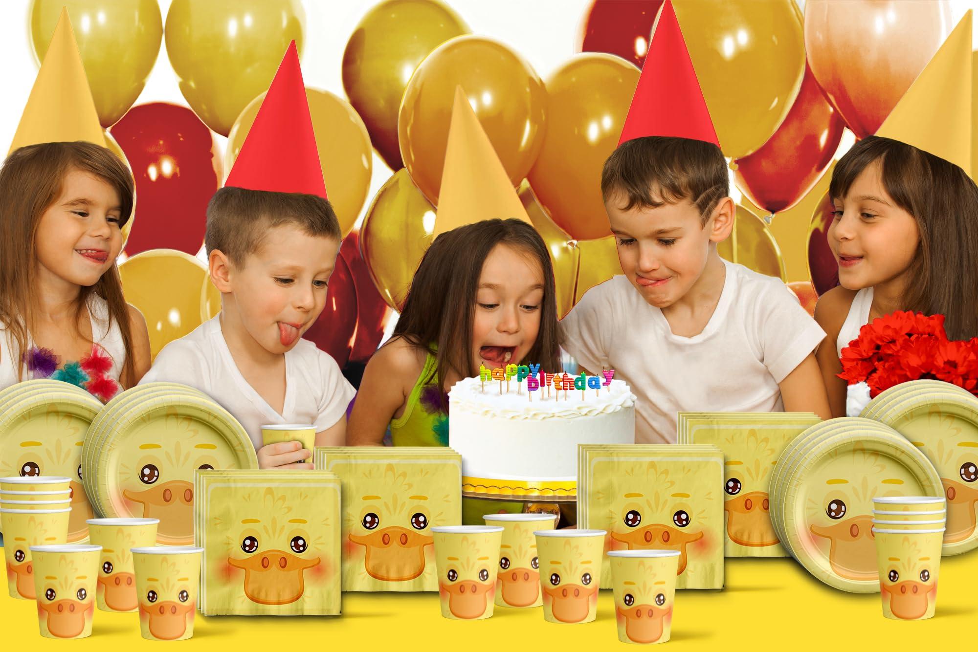 Birthday Galore Duck Birthday Party Supplies Set Plates Napkins Cups Tableware Kit for 16