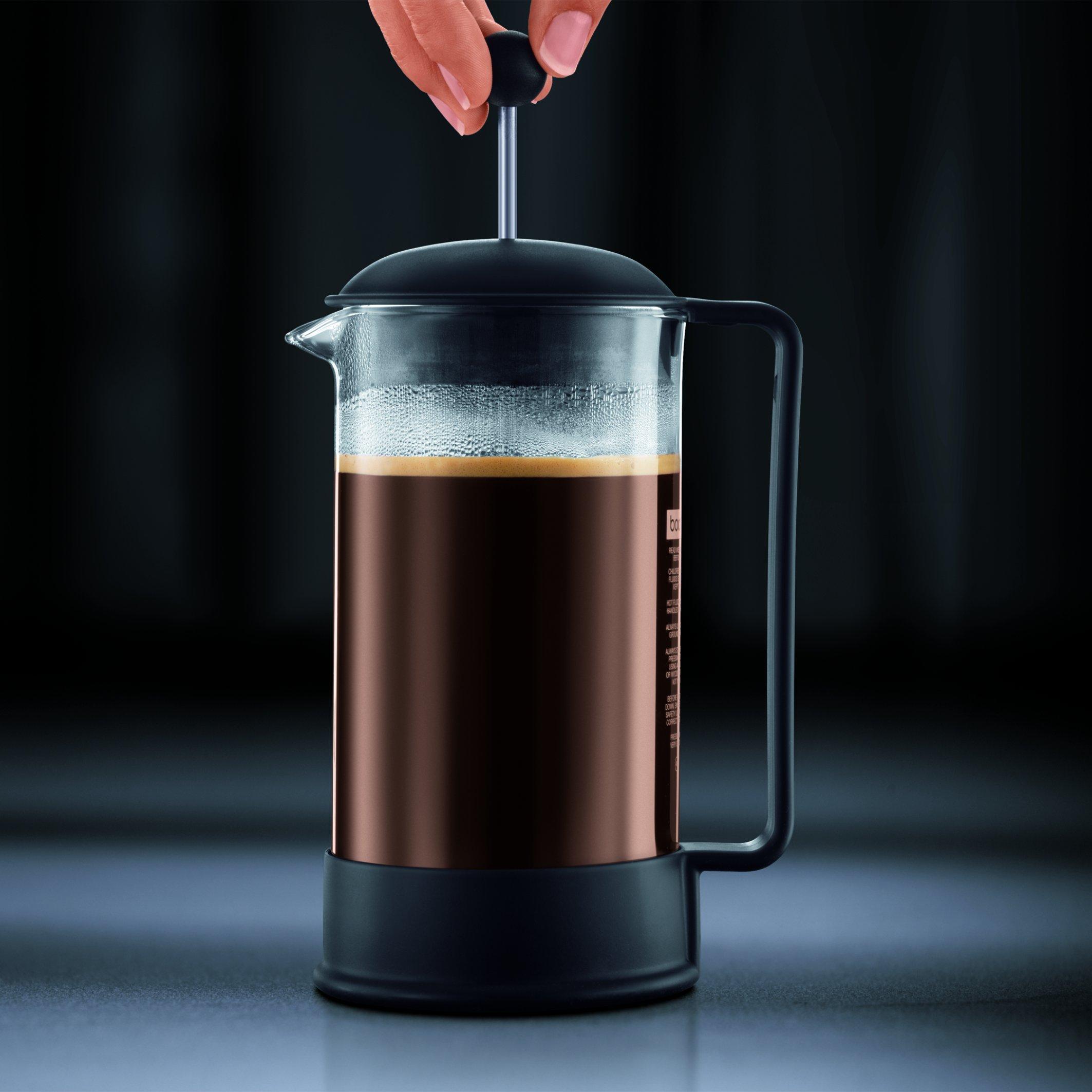 Bodum Bodum 34 oz Brazil French Press Coffee Maker, High-Heat Borosilicate Glass, Black - Made in Portugal