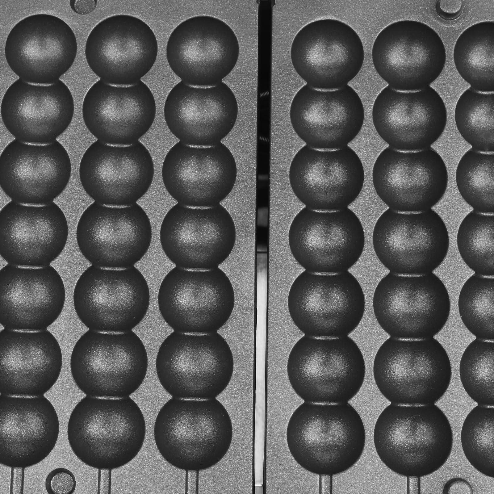 HAPPCUCOE Commercial 42 pcs Donut Ball Waffle Maker Waffle Baker Machine Nonstick Egg Hot Dog Baker Machine 1500W for Bakeries, Restaurants, Kiosks, Canteens