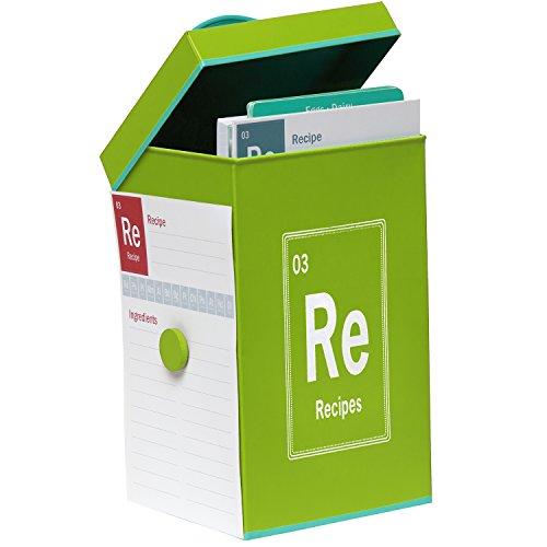 C.R. Gibson C.R. Gibson Periodic Table Tin Recipe File Box with Cards, Green