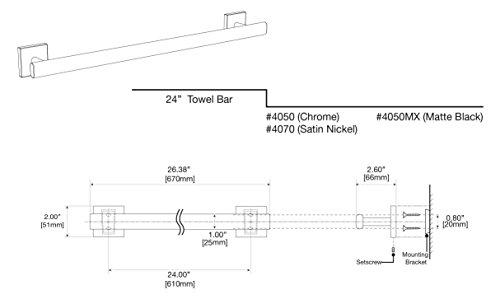 Gatco Gatco 4050 Elevate 24" Towel Bar, Chrome